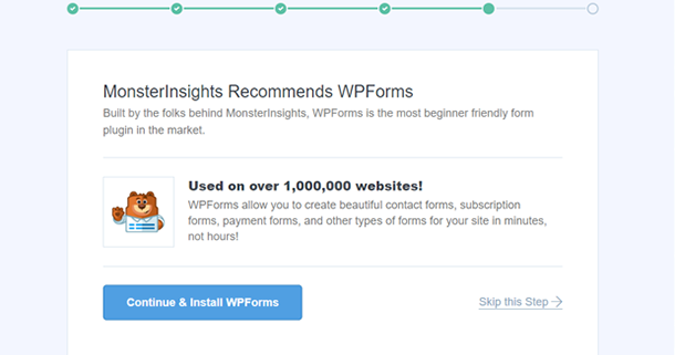 monsterinsights recommends wpforms