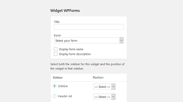 WordPress Contact Form in sidebar