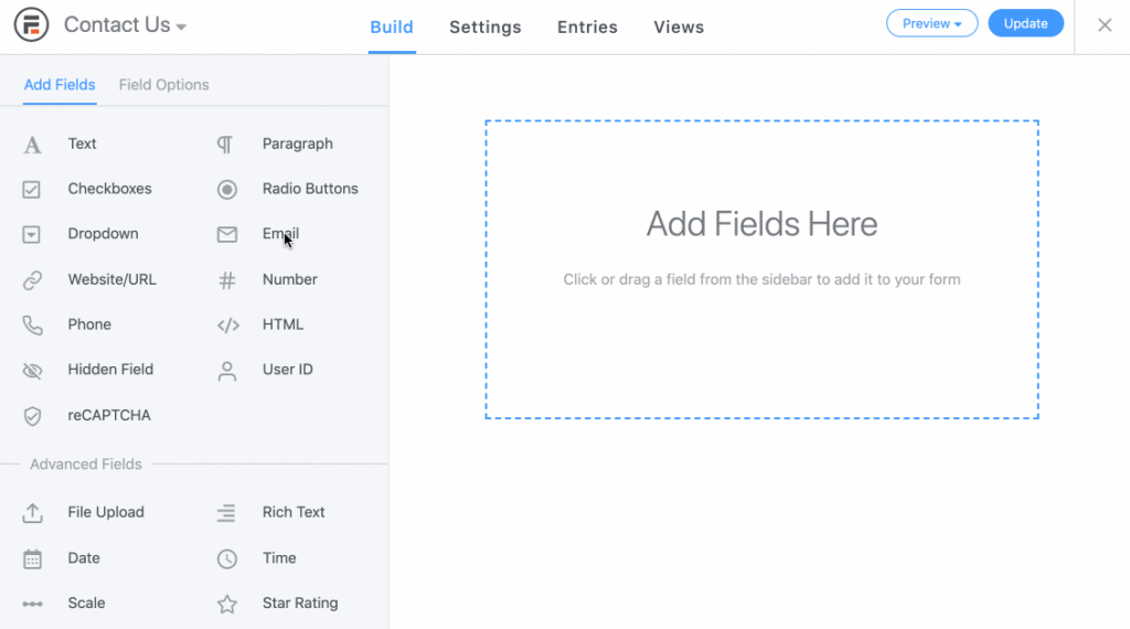 add fields to build form 