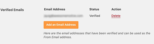 Verified Email List in WP Mail SMTP