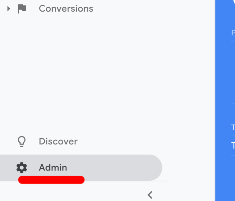 Google analytics admin setting