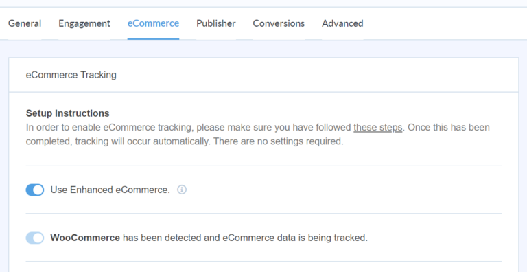 Enhanced ecommerce tracking in monsterinsights