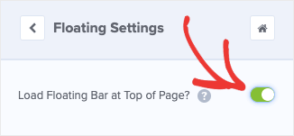 Click Slider to move floating bar on top