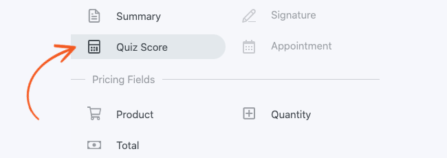 Add score field for quiz in wordpress