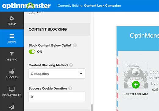 Optin setting configure