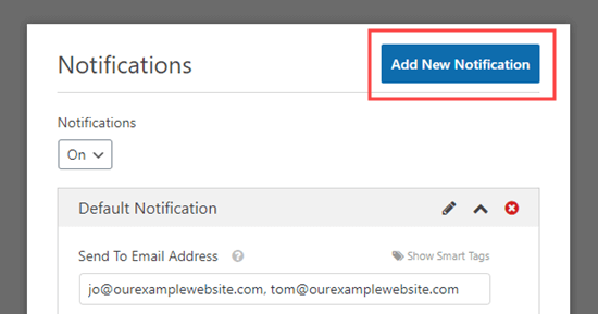 Add new notification for order form