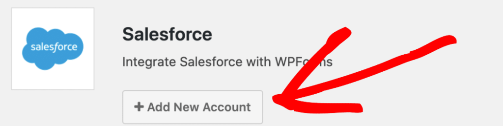 Add new salesforce account to connect wpforms