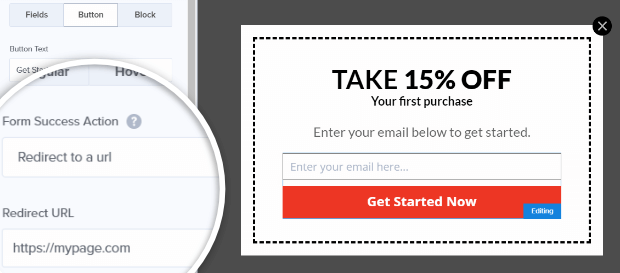 coupon redirect url