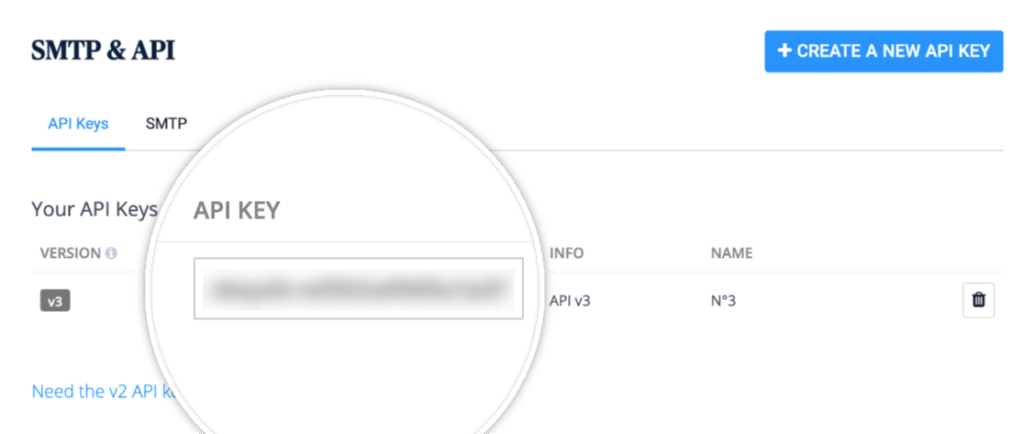 API key in sendinblue