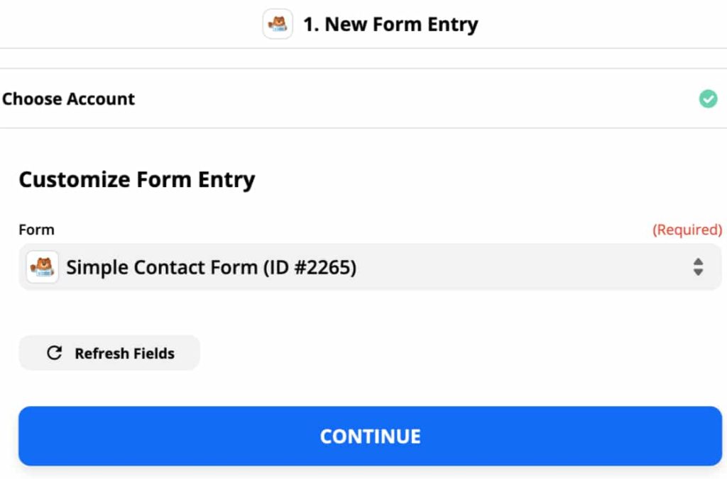 customize form entry in zapier