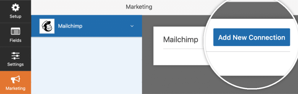 Add new connection in mailchimp