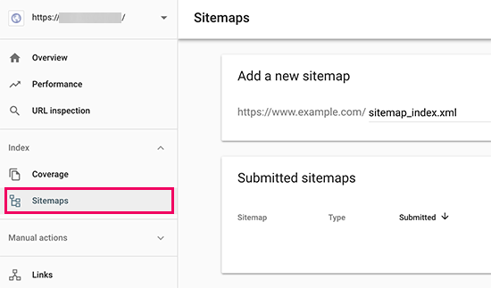 add sitemap url in google search console