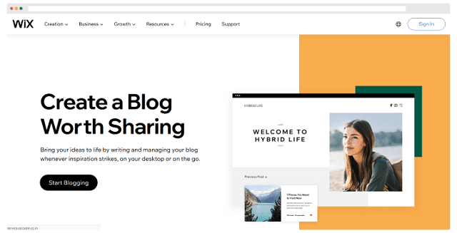 wix blog builder