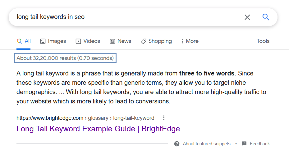 long tail keyword in seo